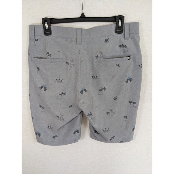 Travis Mathew Gray Golf Shorts Cocktails Palm Trees Parrots Shorts Mens 32 - Picture 6 of 12